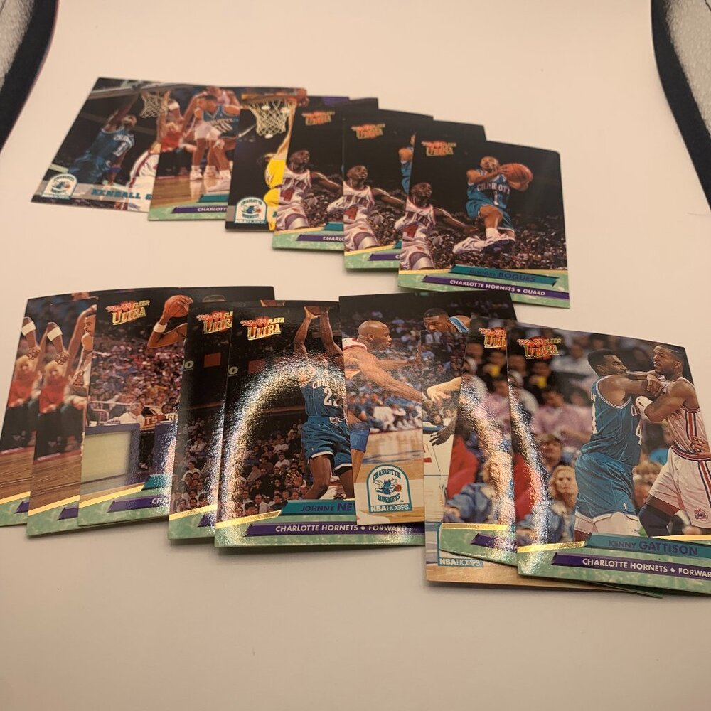 14ct 1992-1993 Ultra Fleer & Skybox Charlotte Hornets Basketball Trading Cards